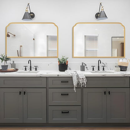 36X24 Inch Gold Bathroom Vanity Mirror