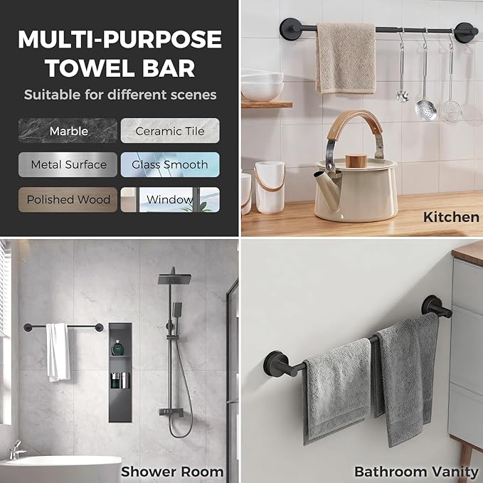 Adjustable Suction Cup Towel Bar