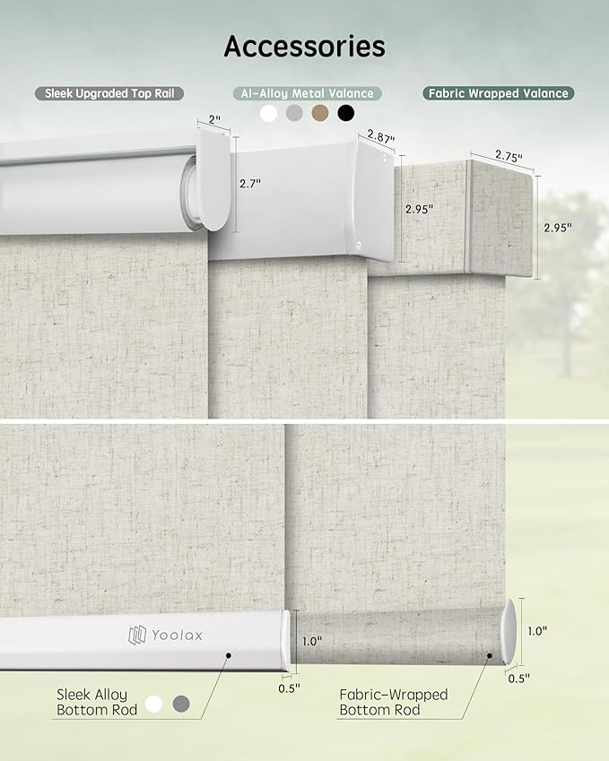 Yoolax Motorized Blinds with Remote, Automatic Window Shades Work with Alexa