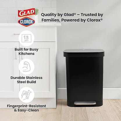 Glad Stainless Steel Step Trash Can, Series 2