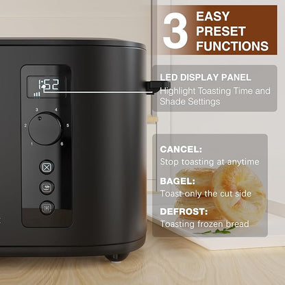 Toaster 4 Slice Long Extra Wide Slot 1.5"