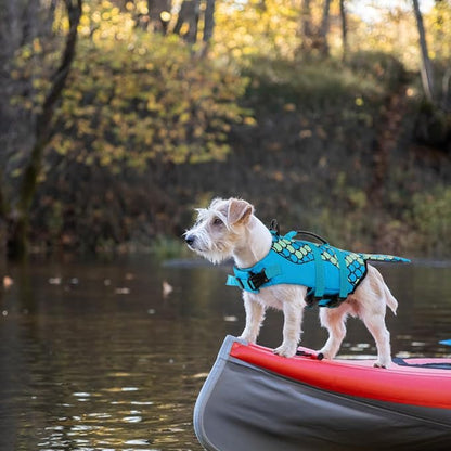 Mermaid Dog Life Jacket - Lightweight Dog Swimming Vest, High Buoyant for Small, Medium, Large Dogs (Blue, M)