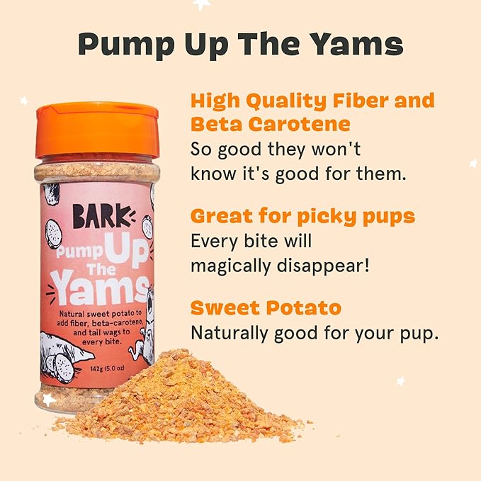 Barkbox - Pump Up The Yams - Dry Dog Food Topper with Superfood Sweet Potato, Single Ingredient - Meal Flavor Enhancer for Large & Small Breeds - 5oz
