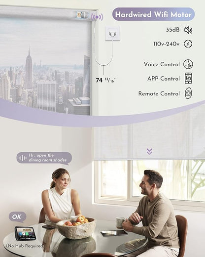 Graywind Motorized Semi Roller Shades Compatible