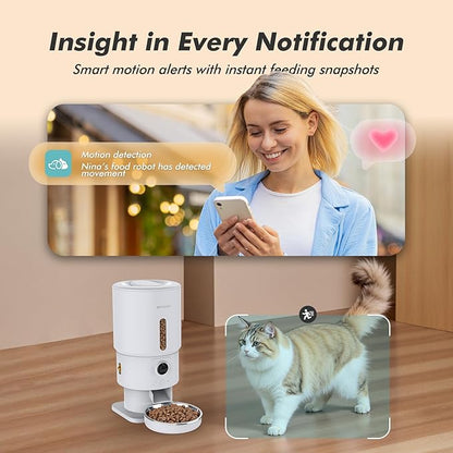 Automatic Cat Feeder with Camera - 5G WiFi Timed Cat Food Dispenser