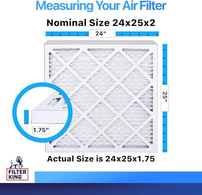 Filter King 24x25x2 Air Filter | 4-PACK | MERV 8 HVAC Pleated A/C Furnace