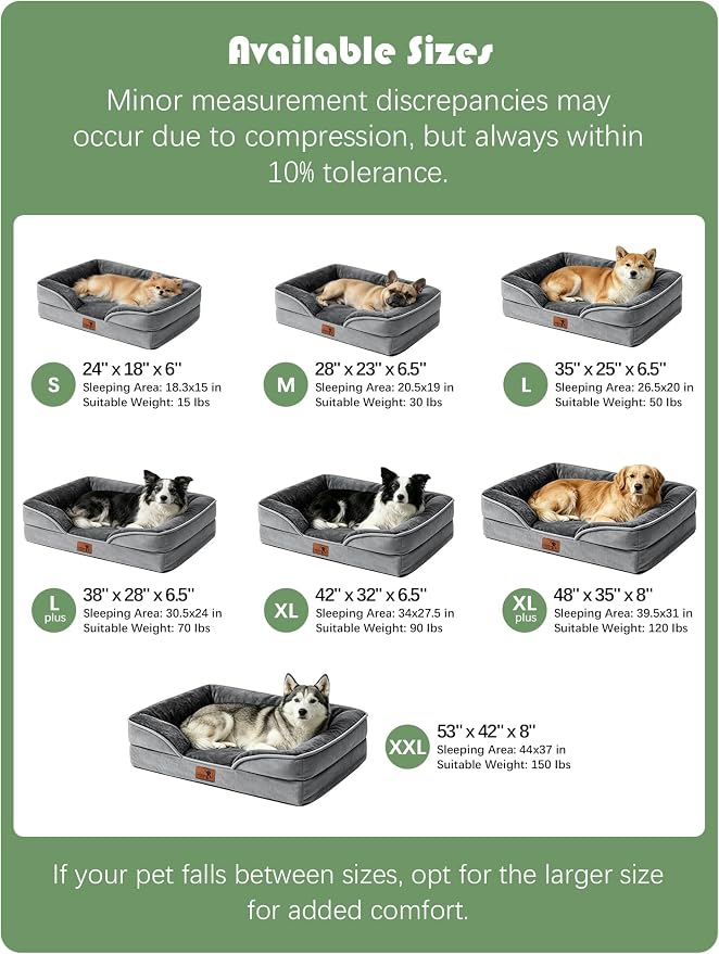 Spotted Play Orthopedic Dog Bed with Sides - Dog Sofa Beds for Medium Dogs, Supportive Foam Pet Couch Bed with Washable Removable Cover, Waterproof Lining and Non-Slip Bottom, Grey - M