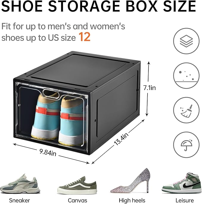 12 Pack Large Shoe Storage Box, Shoe Containers