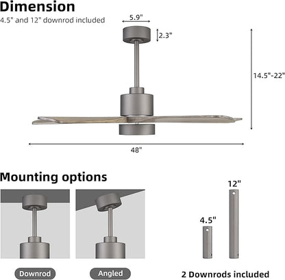 WINGBO 48 Inch DC Ceiling Fan