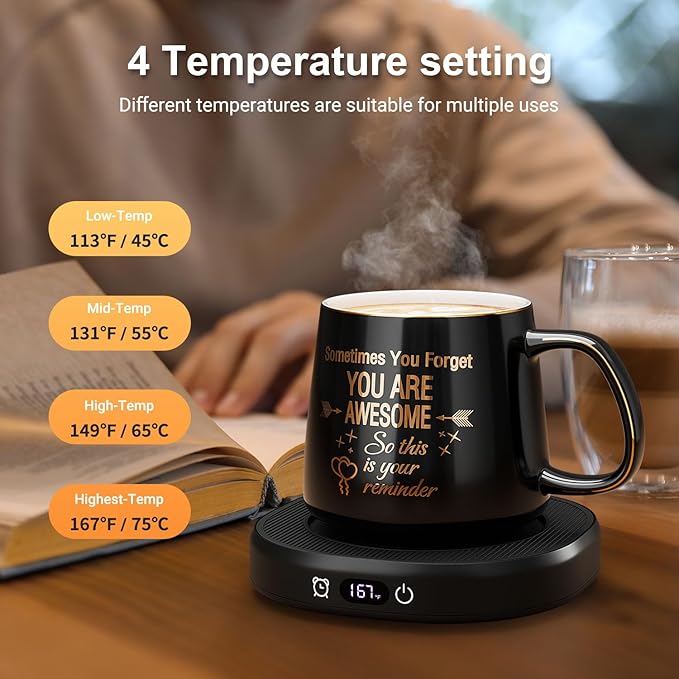 Coffee Mug Warmer & You are Awesome Mug Set, Electric Cup Warmer