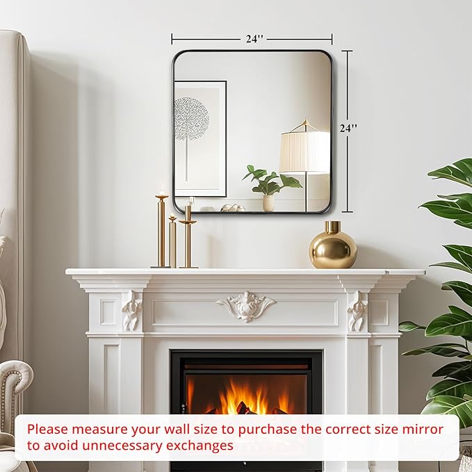 Fabuday Black Wall Mirror for Bathroom