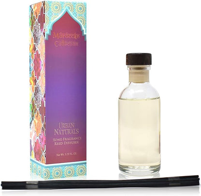 Urban Naturals Moroccan Amber Essential Oil Reed Diffuser Gift Set | Golden