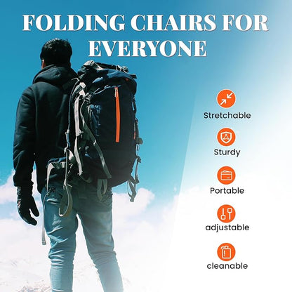 FXKS 2 Pack Upgraded Collapsible Stool Folding Stool with Cushion,Retractable Folding Stool Max Load Capacity 400lbs, Portable Telescoping Stools for Camping Hiking Outdoor BBQ -Orange