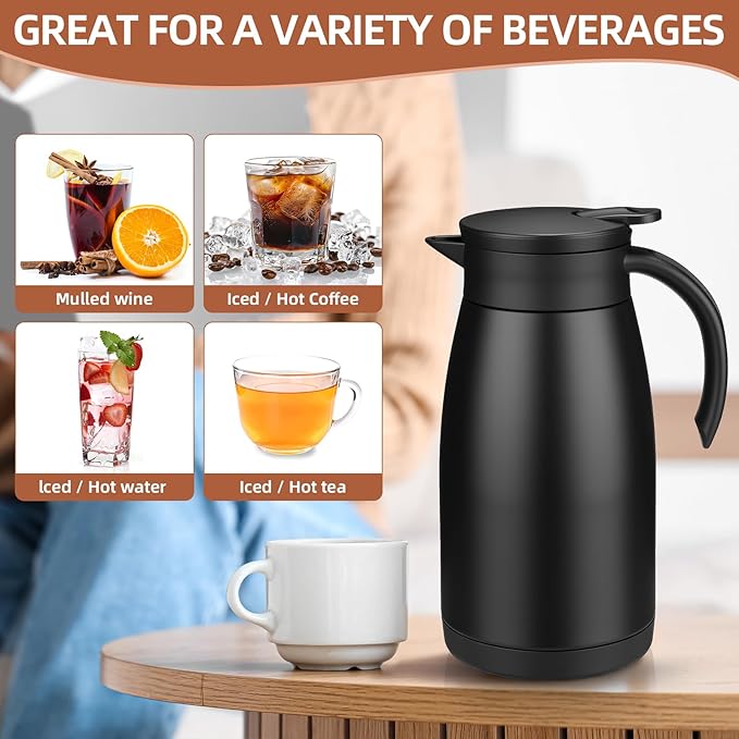 Norme 2 Pcs Thermal Coffee Carafe Insulated Stainless Steel Coffee Carafe