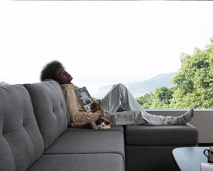 LINSY HOME Modular Sectional Sofa Oversized, Removable Cover Living Room Couches with Storage Deep Seat & Ottoman Chaise L/U Shaped Sofa Modern Couch (Grey, 4 Seats)