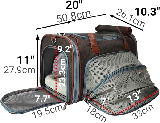 Mr. Peanut's Gold Series Big Apple XL Expandable Pet Carrier V3.0 (Charcoal Ash)