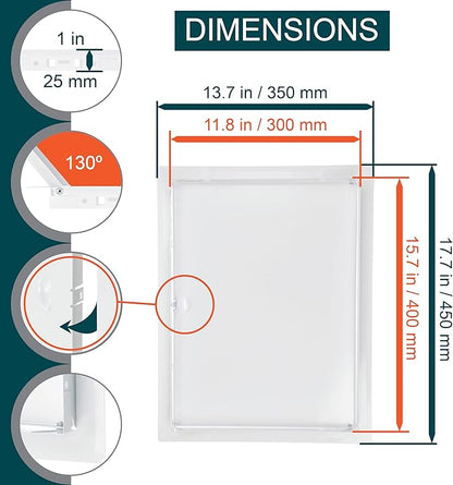 12" x 16" White Metal Access Panel. Service Shaft Door Panel. Plumbing