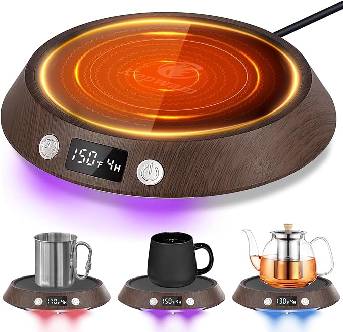 Kepwam Coffee Mug Warmer – 55W Fast Heating Coffee Warmer, 3 Temperature