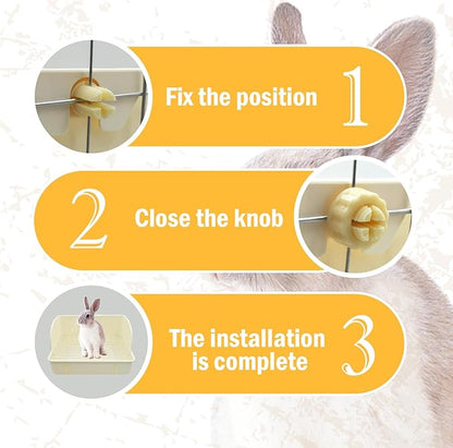 12Pcs Rabbit Litter Box for Cage, Bunny Potty Trainer Corner Guinea Pig Plastic Square Grate Toilet Pet Bedding Litter Box for Small Animal Ferret Hamster Hedgehog (White)