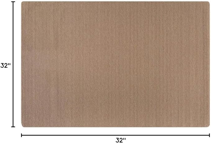 Non Slip Beige Solid Rubber Back Thing Landing Mat for Staircase 3x3 for Entryway, Rug for Bathroom, Stain Resistant Easy Cleaning Non Shedding Carpet Beige 3 x 3