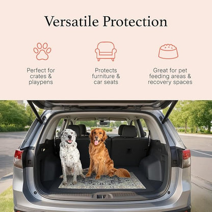 Lovewag Reusable Washable Dog Pee Pads, Blue Hazel 28x41, 2 Pack | Non-slip, waterproof, absorbent dog pee pads for potty training, whelping, senior dogs, multi-pet households, easy to clean