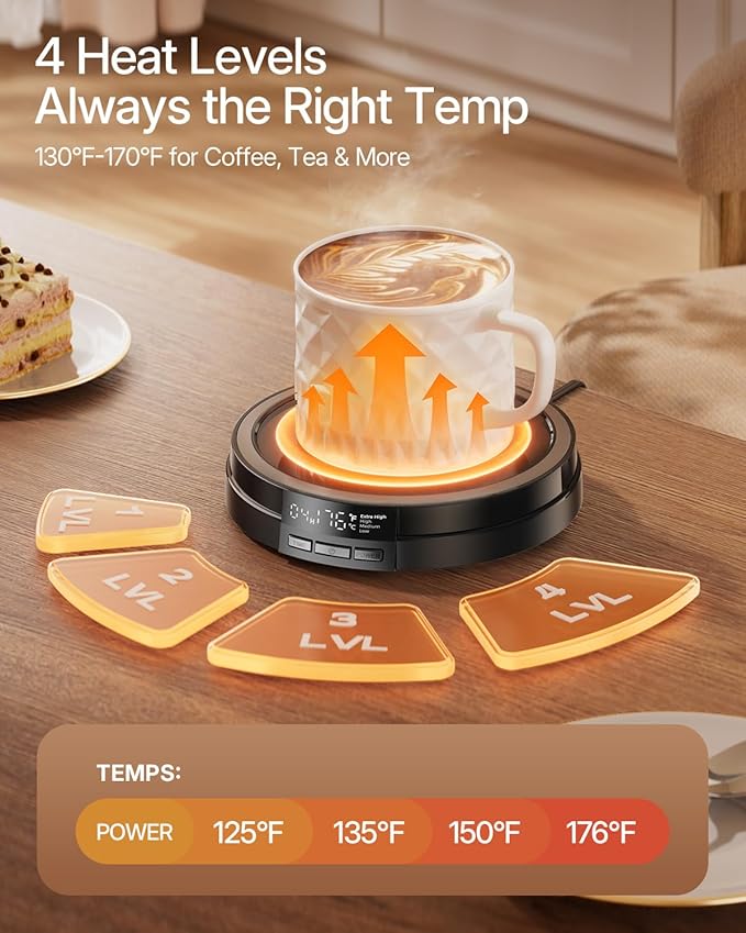 Coffee Mug Warmer for Desk, 50W Fast Heating Cup Warmer