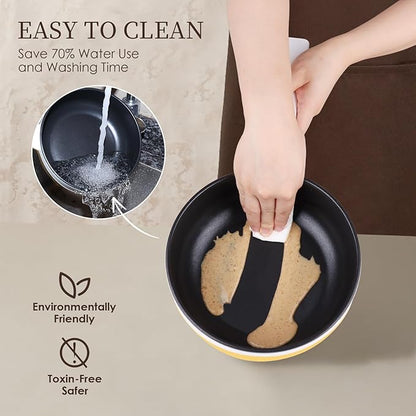 Audecook Hot Pot Electric, 1.7L Mini Electric Skillet Portable Nonstick Sauté