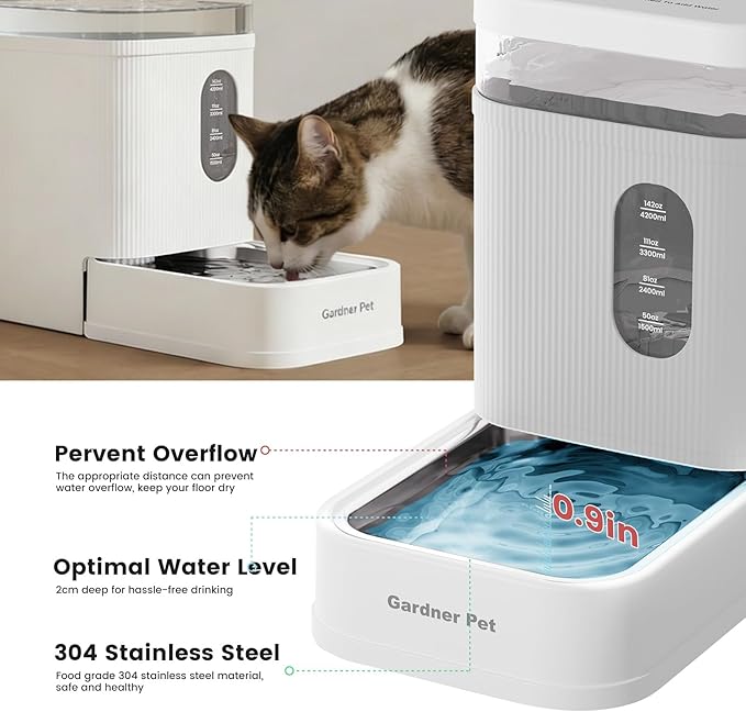 Gardner Pet 1.7 Gallon Automatic Dog Water Bowl Dispenser 6.5L Gravity Water