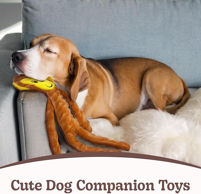 SHARLOVY No Stuffing Dog Toys Squeaky for Large Dogs, Crinkle Puppy Teething Toys to Keep Them Busy, Plush Interactive Doggie Long Lasting Chews for Aggressive Chewers