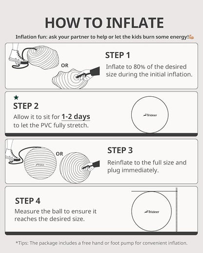Trideer Exercise Ball for Yoga, Pilates & Fitness – Stability Ball Equipment