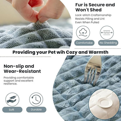Couch Cover for Dogs Washable, Non Slip Couch Covers for 3 Cushion Sofa Pet Friendly, Fuzzy Pet Couch Cushion Covers for Dog, Thick, Soft for Sofa Protector (Blue Gray, 27.6" x 70.9"/70 x 180cm)