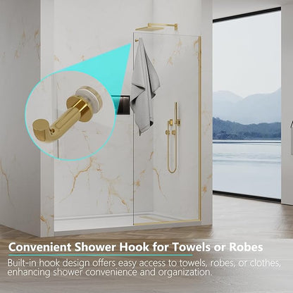 Shower Screen, 3/8" Tempered Glass, Shower Wall Panels, Fix Shower Glass Screen