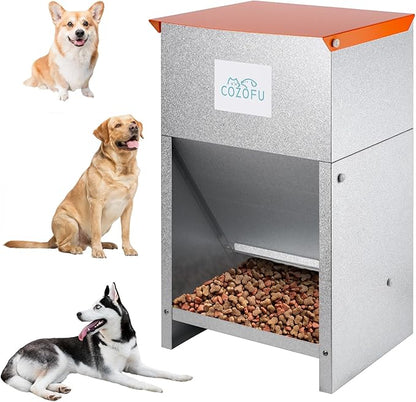 Dog Feeder - Galvanized Metal Pet Food Station