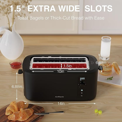 Toaster 4 Slice Long Extra Wide Slot 1.5"