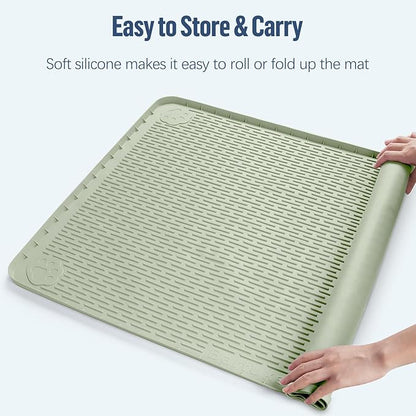 Pee Pad Holder for Dogs 57''x40'' Silicone Puppy Pee Pad Tray, Green | Extra Large Dog Potty Tray Leak-Proof, High Edge, No Spill Training Pads for Floor Protection, No Pee Pads