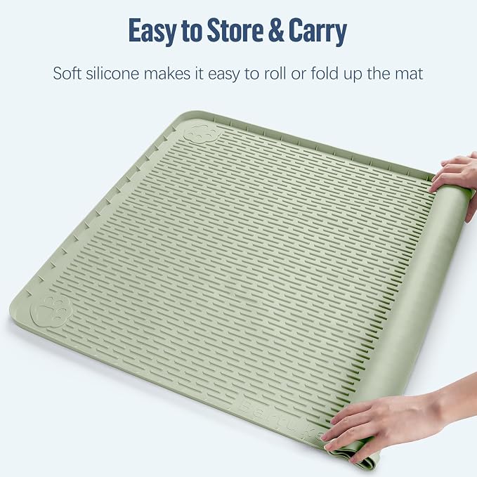 Pee Pad Holder for Dogs 50''x35'' Silicone Puppy Pee Pad Tray, Green | Extra Large Dog Potty Tray Leak-Proof, High Edge, No Spill Training Pads for Floor Protection, No Pee Pads