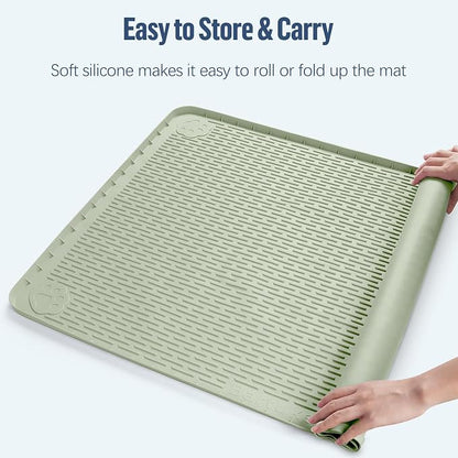 Pee Pad Holder for Dogs 50''x35'' Silicone Puppy Pee Pad Tray, Green | Extra Large Dog Potty Tray Leak-Proof, High Edge, No Spill Training Pads for Floor Protection, No Pee Pads