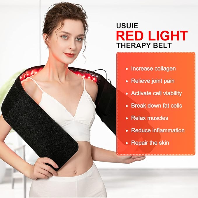 USUIE Red Light Therapy Belt, Infrared Light Therapy Wrap Red Light Therapy