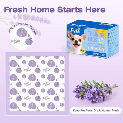 Dog Training Pads-24"x 24",Disposable Puppy Pads,100Cts | Super Absorbent, Lavender Scented, Leak-Proof & Adhesive Tabs, Quick-Dry Surface,Odor Control Pee Pads for Small Puppy Dogs