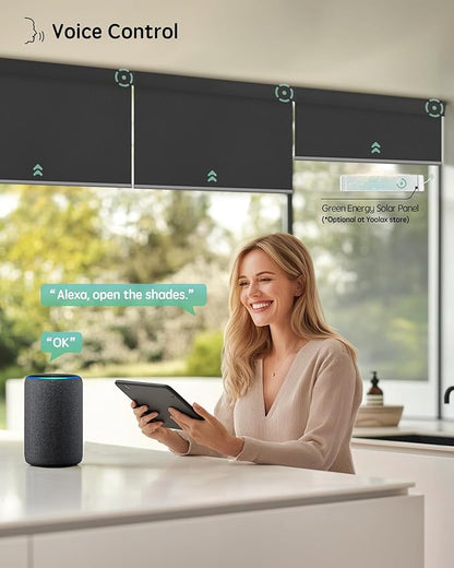 Yoolax Motorized Blinds with Remote, Waterproof Smart Blinds