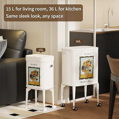 MRBIN Metal Motion Sensor Kitchen Trash Can