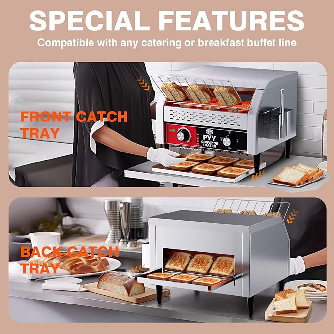 PYY Commercial Conveyor Toaster 450 Slices/Hour