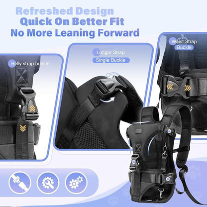 YUDODO Front Pet Carrier Backpack for Small Dog, Legs Out Dog Chest Carrier | Safety Belt, Ergonomic Support, Hands Free, Durable & Comfortable, For Walking Hiking Cycling, Black, L