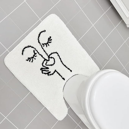 Drydiet Toilet Rug U Shaped Washable Soft and Absorbent Bathroom Rugs Non Slip Bath Mat Machine Wash Bathroom Contour Rug for Toilet Base, 24 x 20 Inch(Bad Smell Humorous)