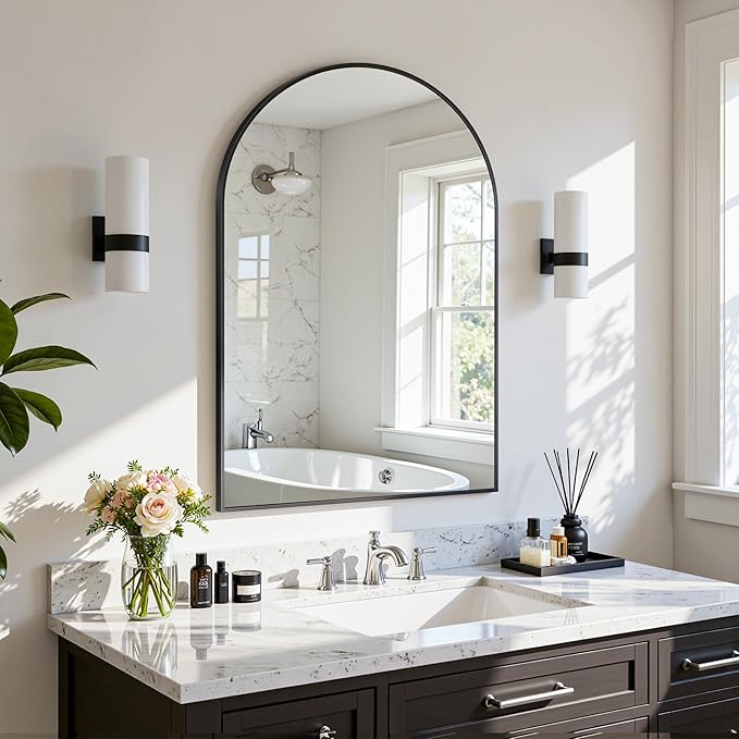 Arched Mirror 20"x30", Bathroom Mirror, Wall Mounted Vanity Mirror