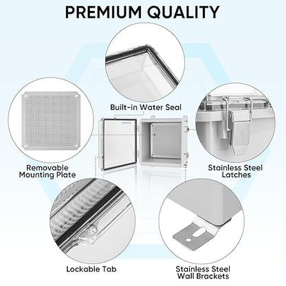 TICONN Waterproof Electrical Junction Box IP67 ABS Plastic Enclosure