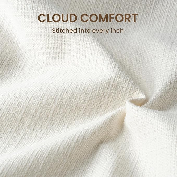 Vorthio Cloud Couch Sectional Oversized Modular Sofa with 35'' Deep Seat Boneless Couch Comfy Sofa Stain-Resistant White Sectional Couches for Living Room Apartment 4 Seater