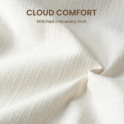 Vorthio Cloud Couch Sectional Oversized Modular Sofa with 35'' Deep Seat Boneless Couch Comfy Sofa Stain-Resistant White Sectional Couches for Living Room Apartment 4 Seater