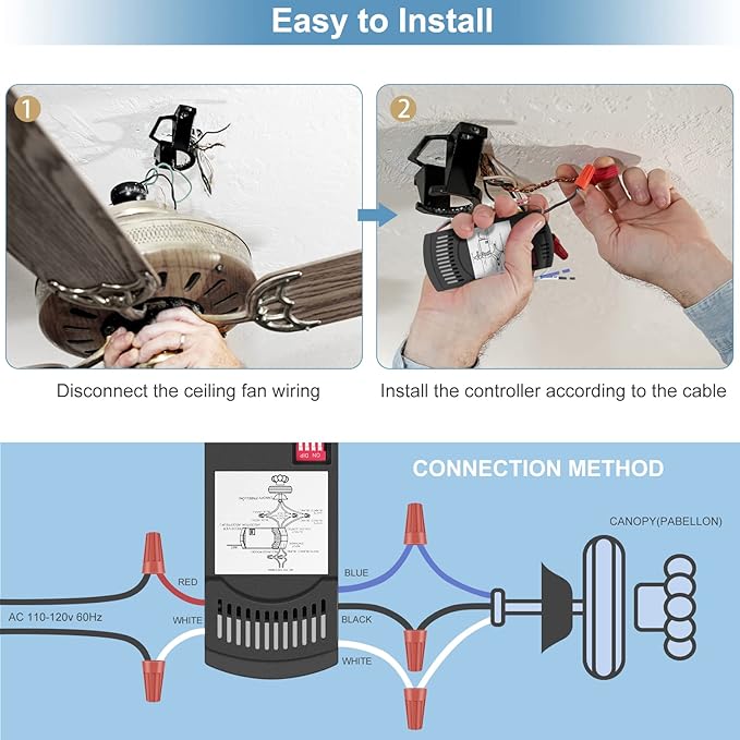 Universal Ceiling Fan Remote Control Kit Dimmable, Replacement