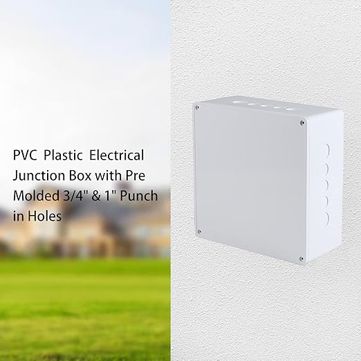 9" x 9" x 4" Junction Box with Pre Molded 3/4" & 1" Punch in Holes Electrical